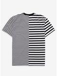 White & Black Stripe Split T-Shirt, STRIPE - WHITE, alternate