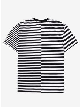 White & Black Stripe Split T-Shirt, , hi-res