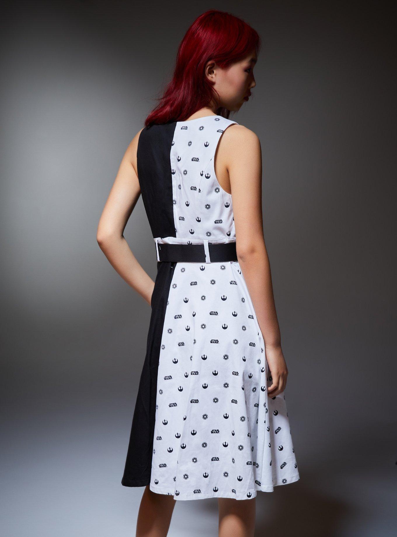 Her Universe Star Wars Black & White Symbol Dress Her Universe Exclusive, MULTI, alternate