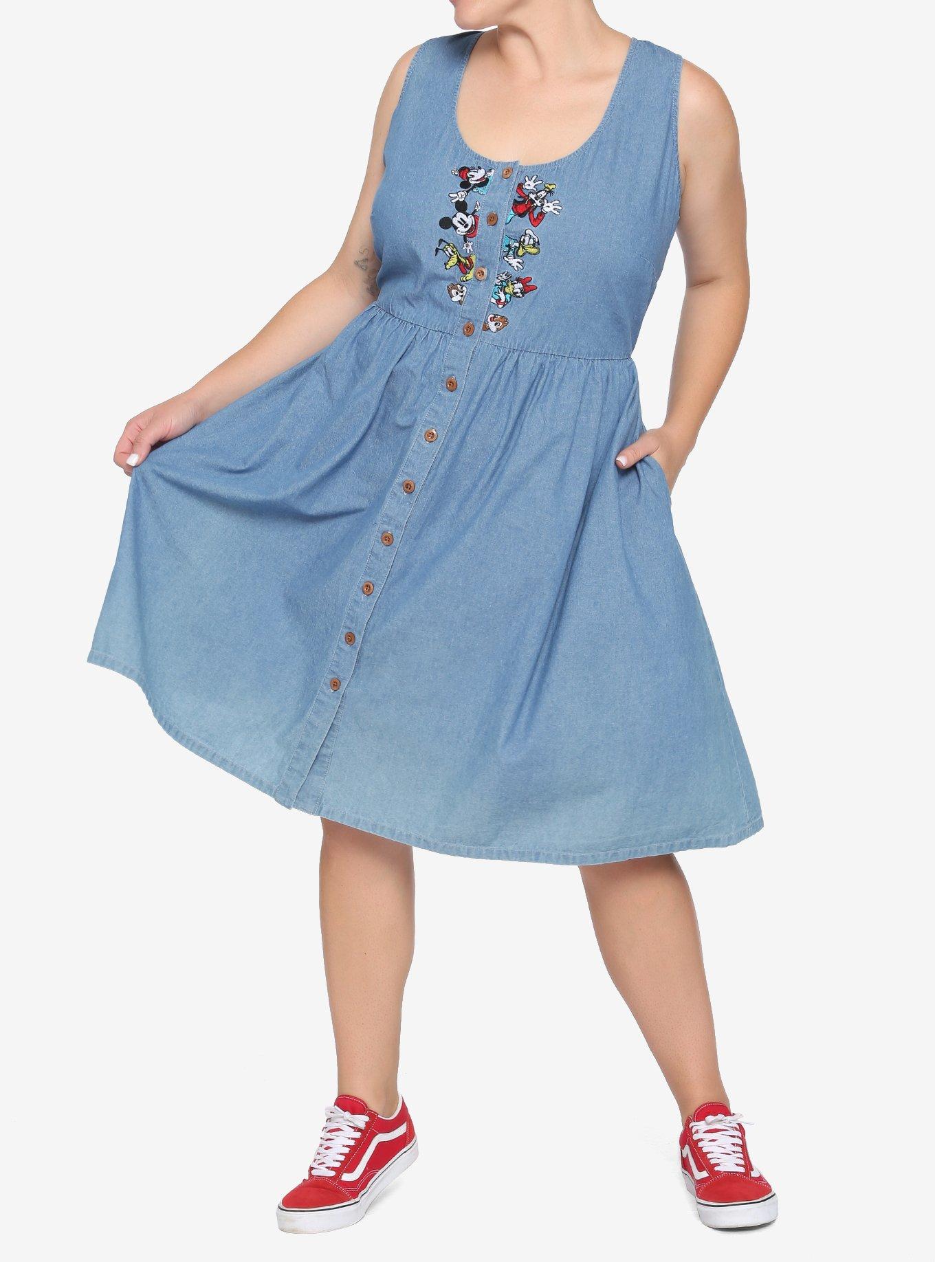 Disney Mickey & Friends Characters Chambray Dress Plus Size, MULTI, alternate