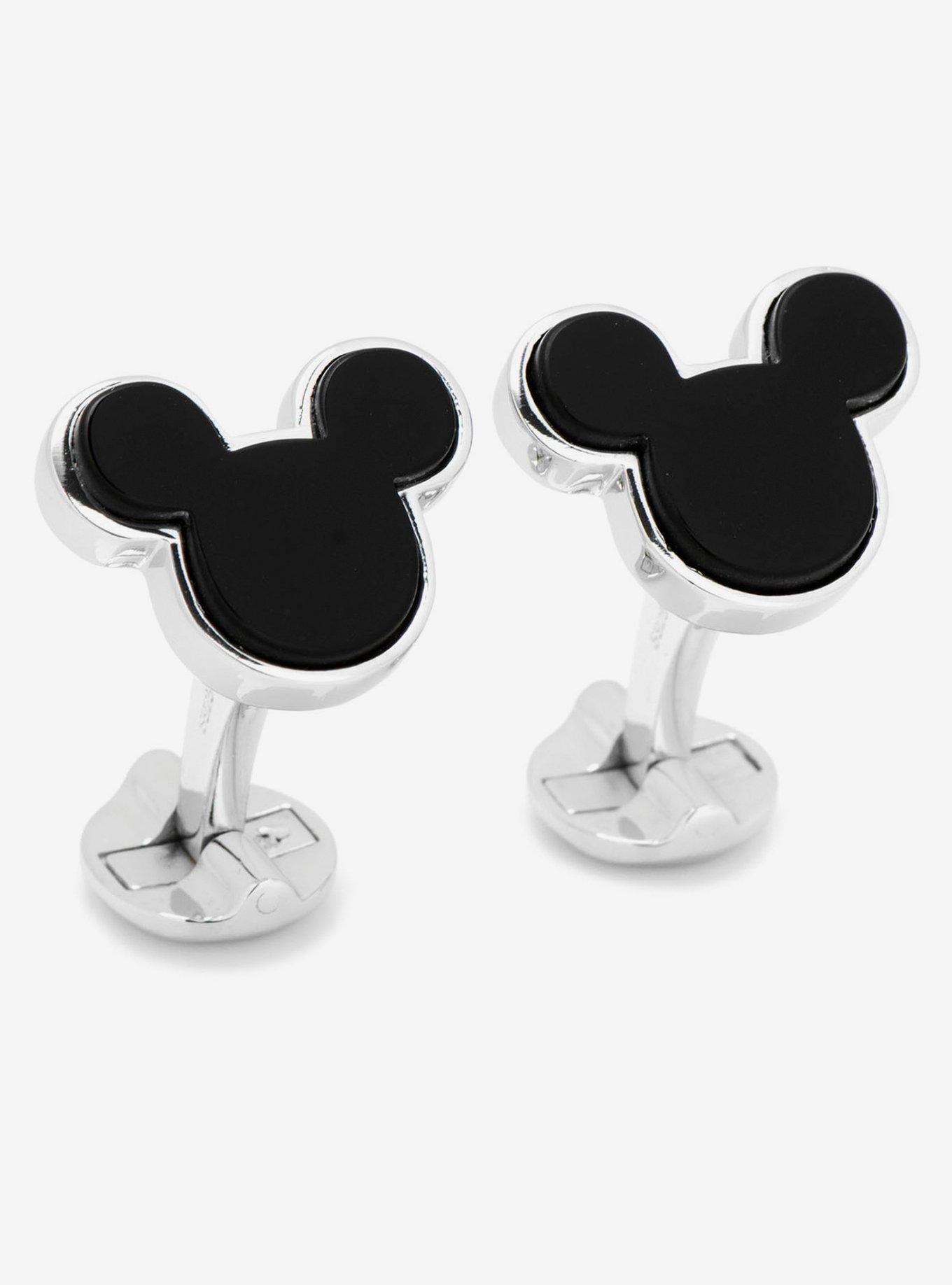 Disney Sterling Silver and Onyx Mickey Mouse Cufflinks, , hi-res