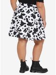 Cow Print Skater Skirt Plus Size, MULTI, alternate