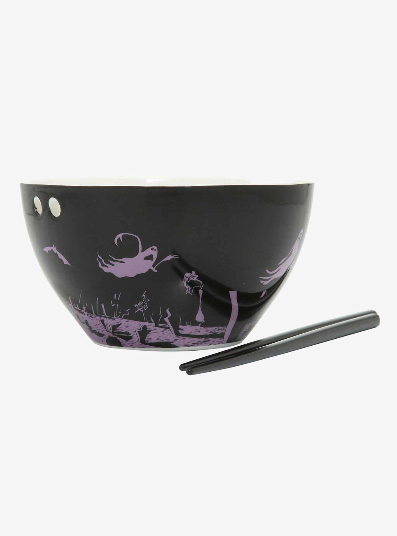 The Nightmare Before Christmas Spiral Hill Ramen Bowl With Chopsticks, , alternate