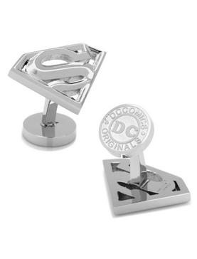 DC Comics Superman Stainless Steel Cufflinks and Tie Bar Set, , hi-res