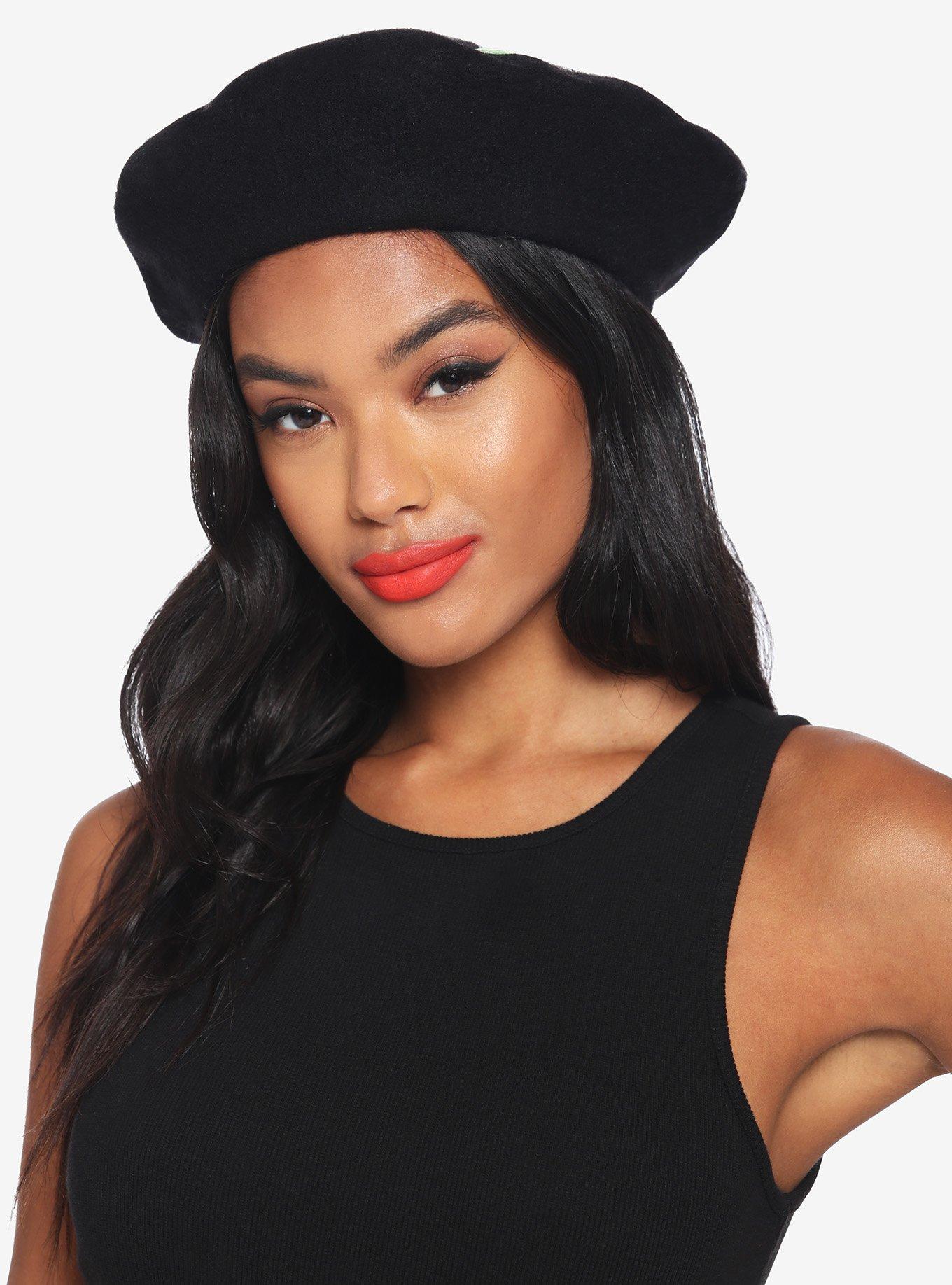 Green & Black Dark Pumpkin Beret, , alternate - view 2