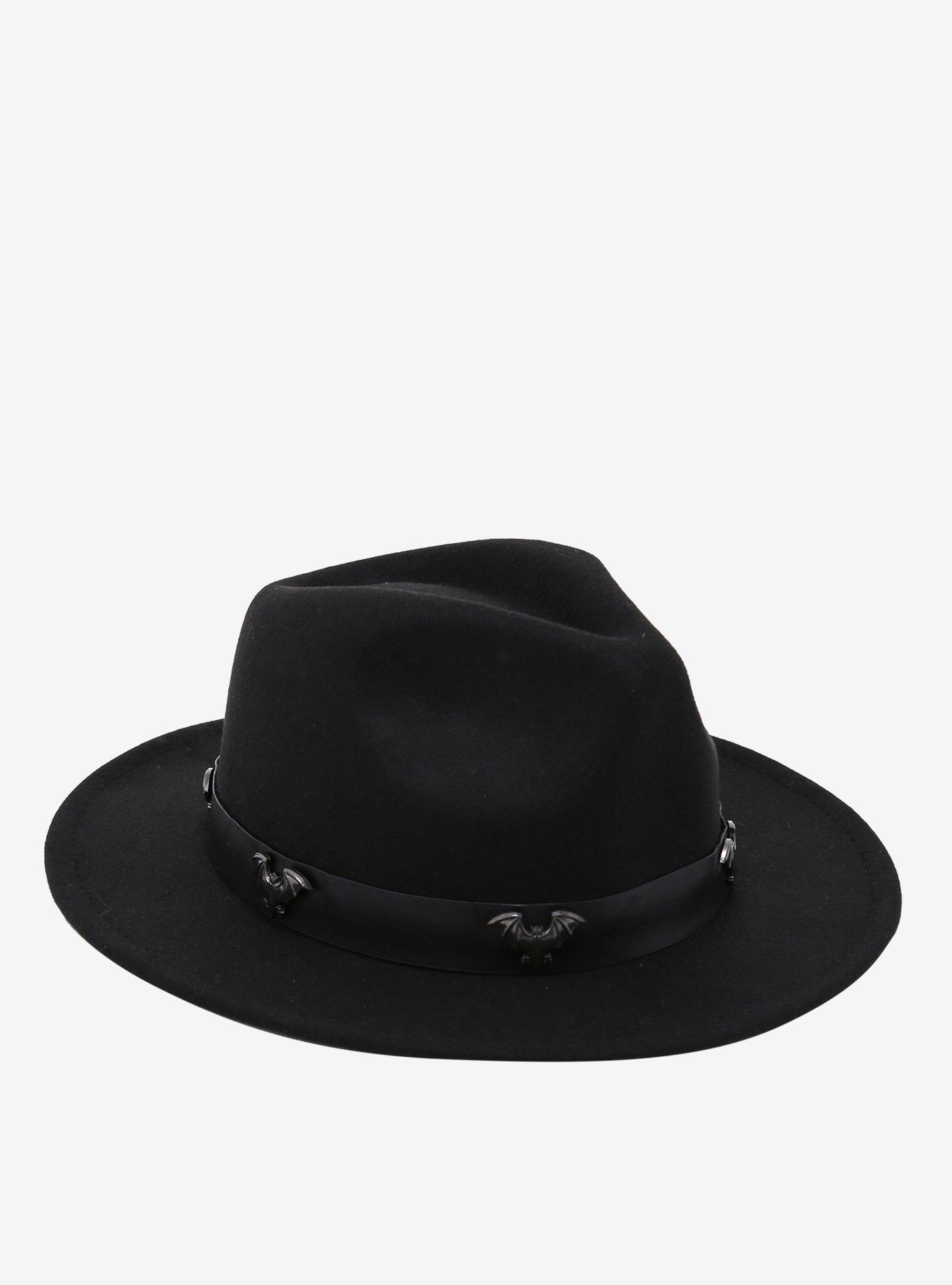 Black Bat Wide Brim Fedora, , alternate