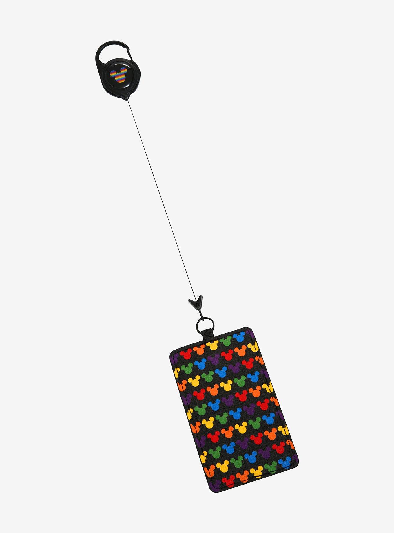 Disney Mickey Mouse Rainbow Retractable Lanyard - BoxLunch Exclusive, , alternate