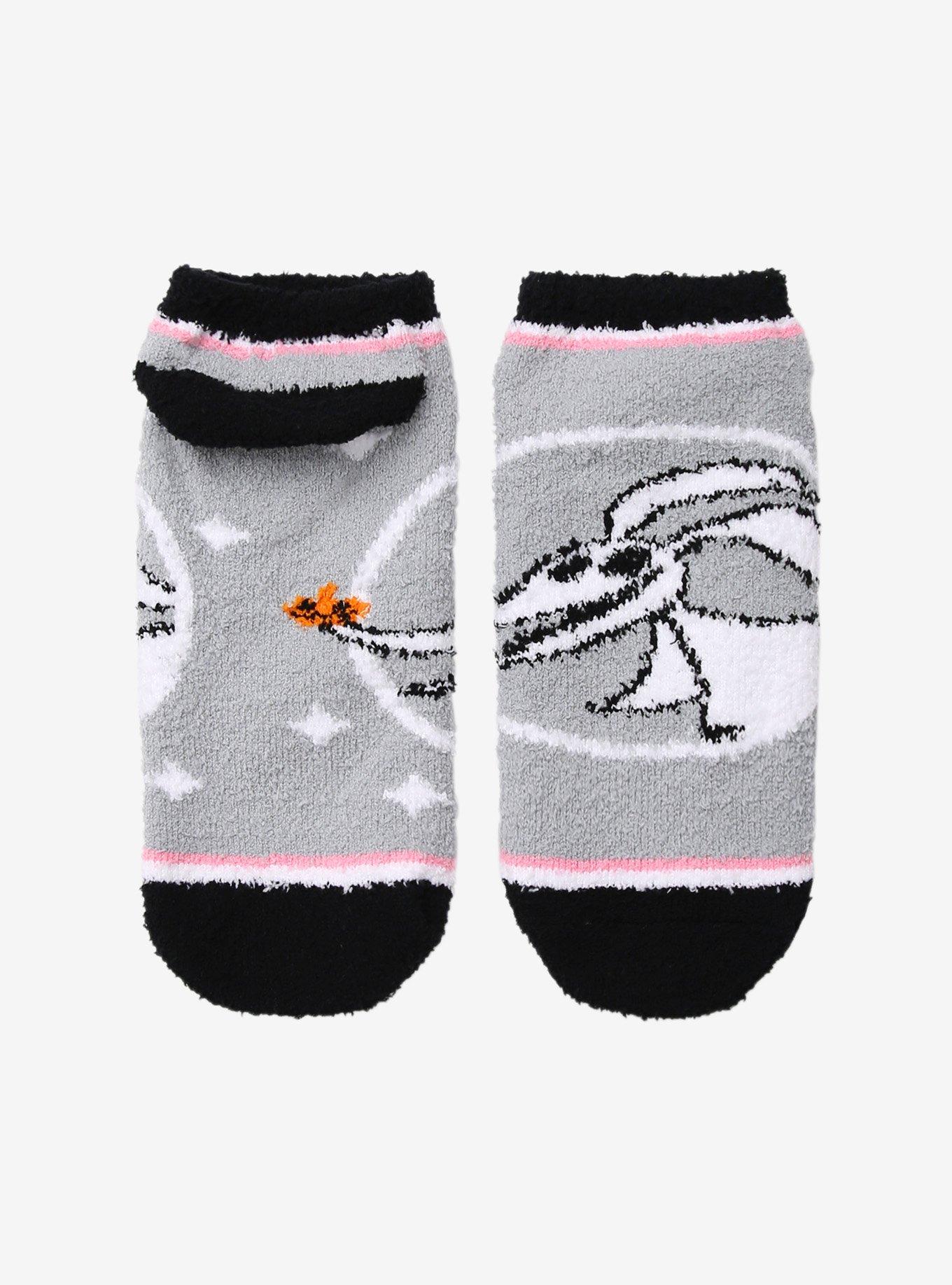 The Nightmare Before Christmas Zero Fuzzy No-Show Socks, , alternate