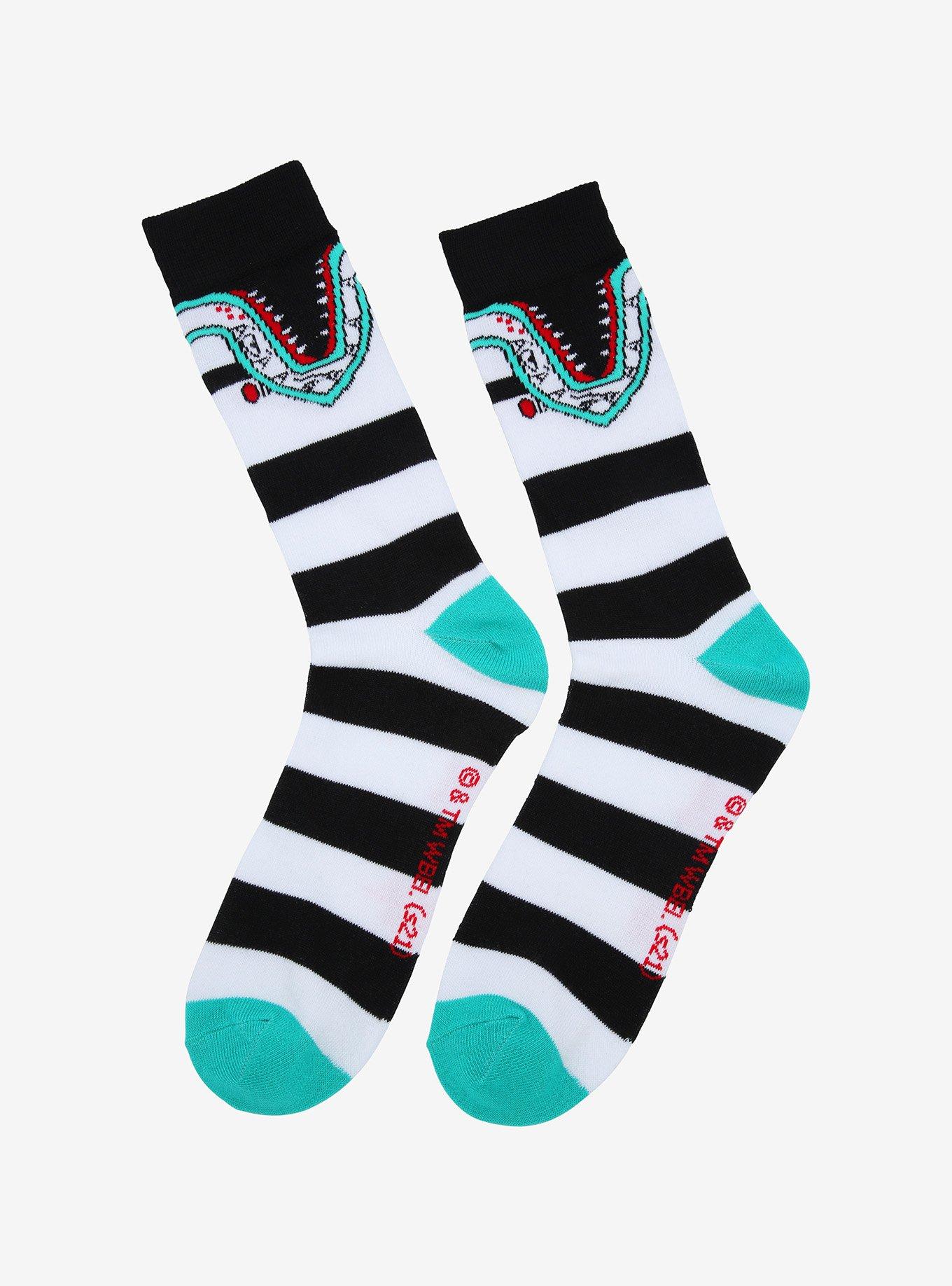 Beetlejuice Sandworm Crew Socks, , alternate
