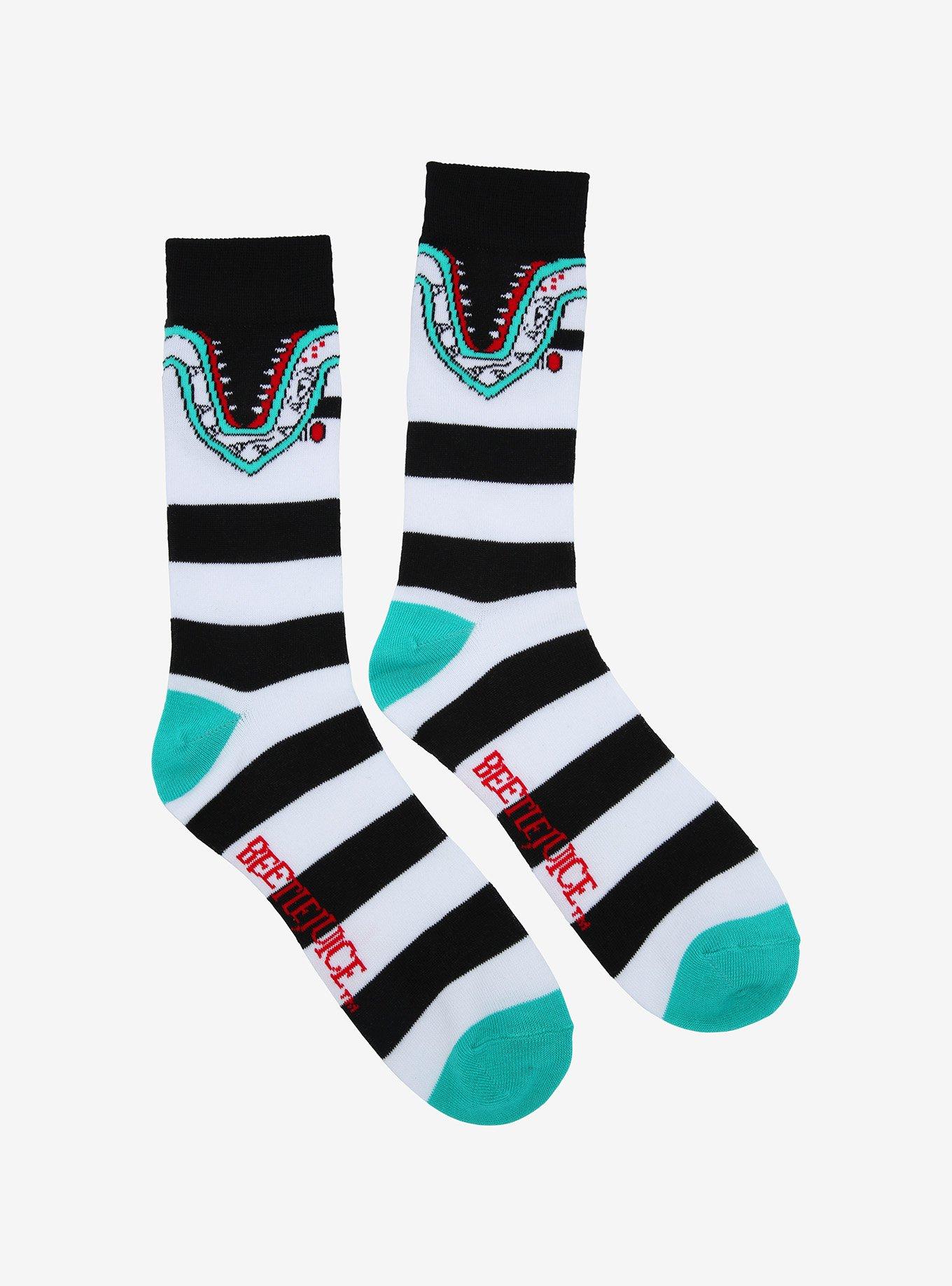 Beetlejuice Sandworm Crew Socks, , alternate