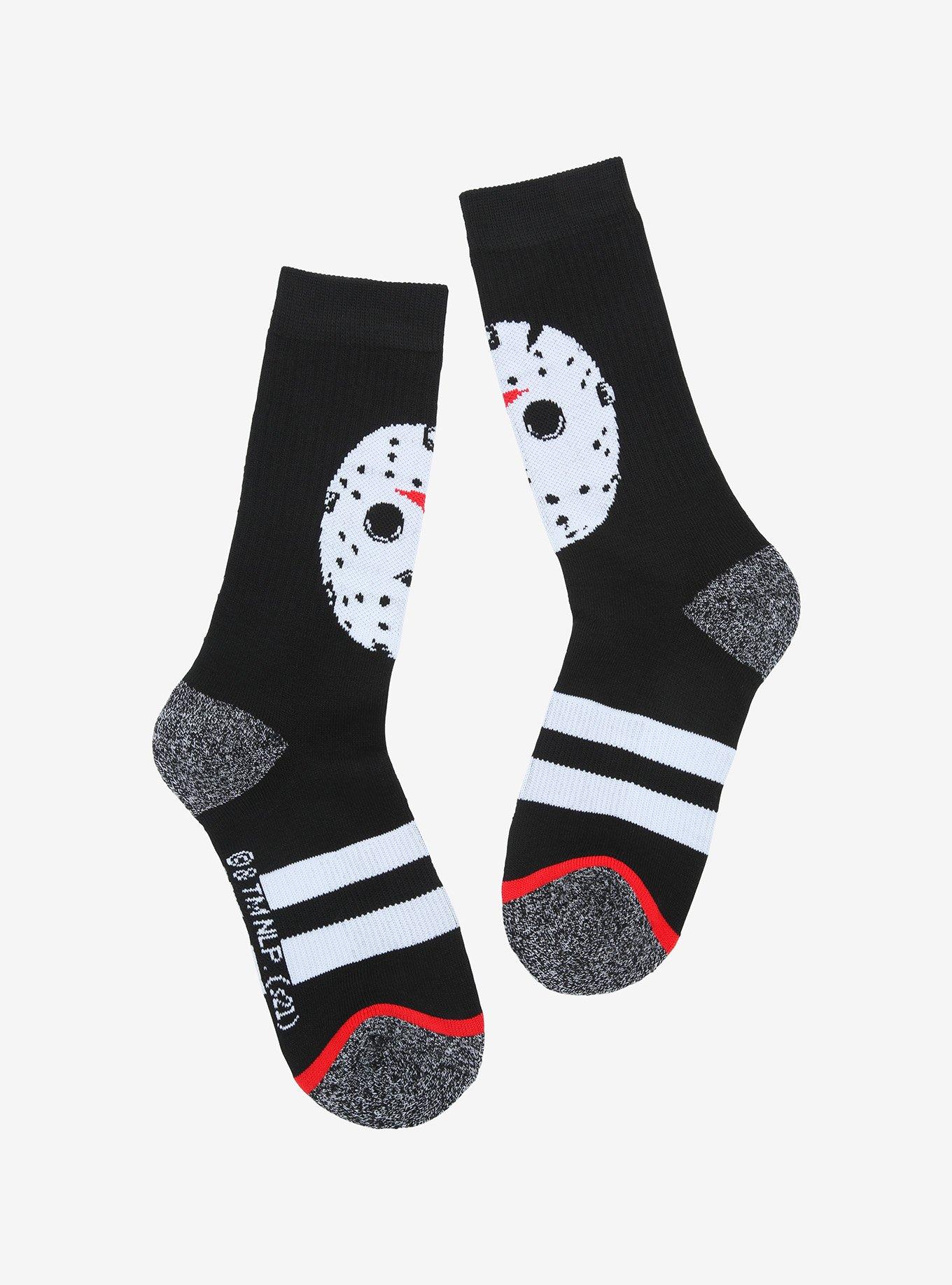 Friday The 13th Jason Face Japanese Crew Socks, , alternate