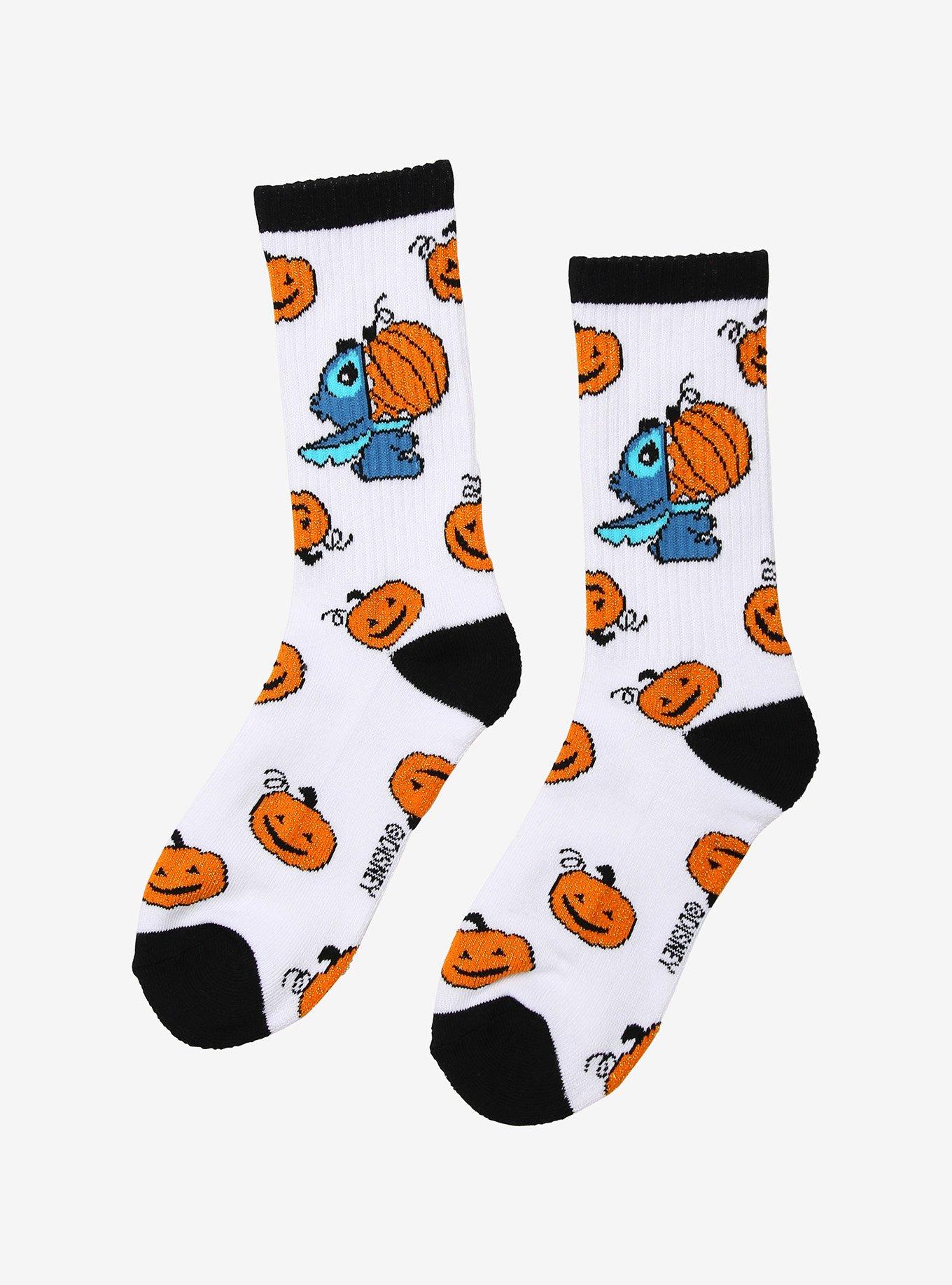 Disney Lilo & Stitch Pumpkin Stitch Crew Socks, , alternate