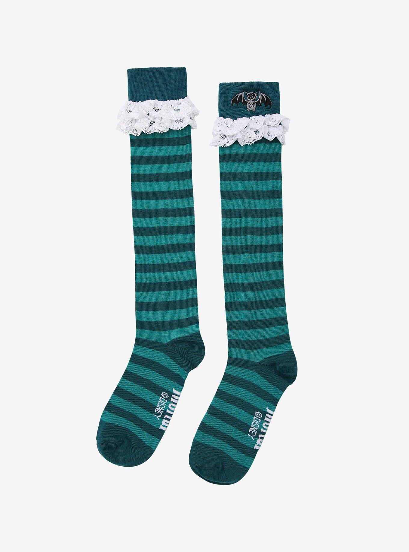 Disney The Haunted Mansion Stripe Knee-High Socks, , alternate