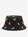 Mushroom & Butterfly Embroidered Bucket Hat, , alternate