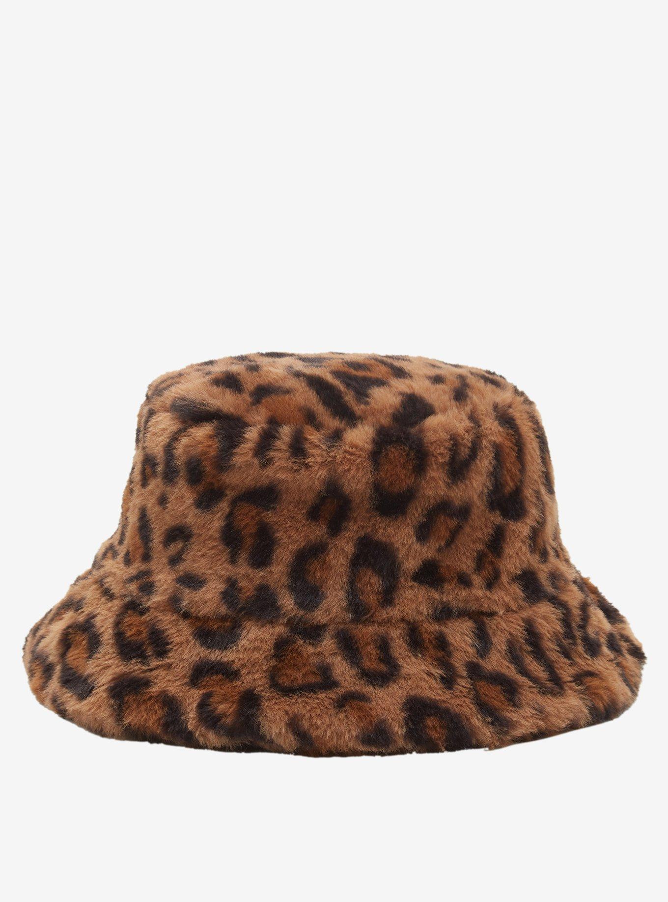 Fuzzy Leopard Bucket Hat, , alternate