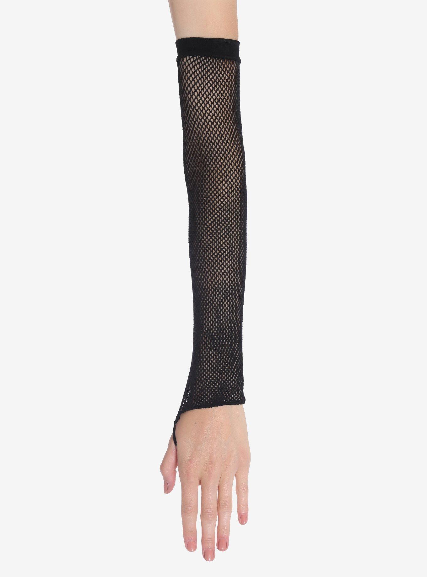 Black Fishnet Ring Arm Warmers, , hi-res