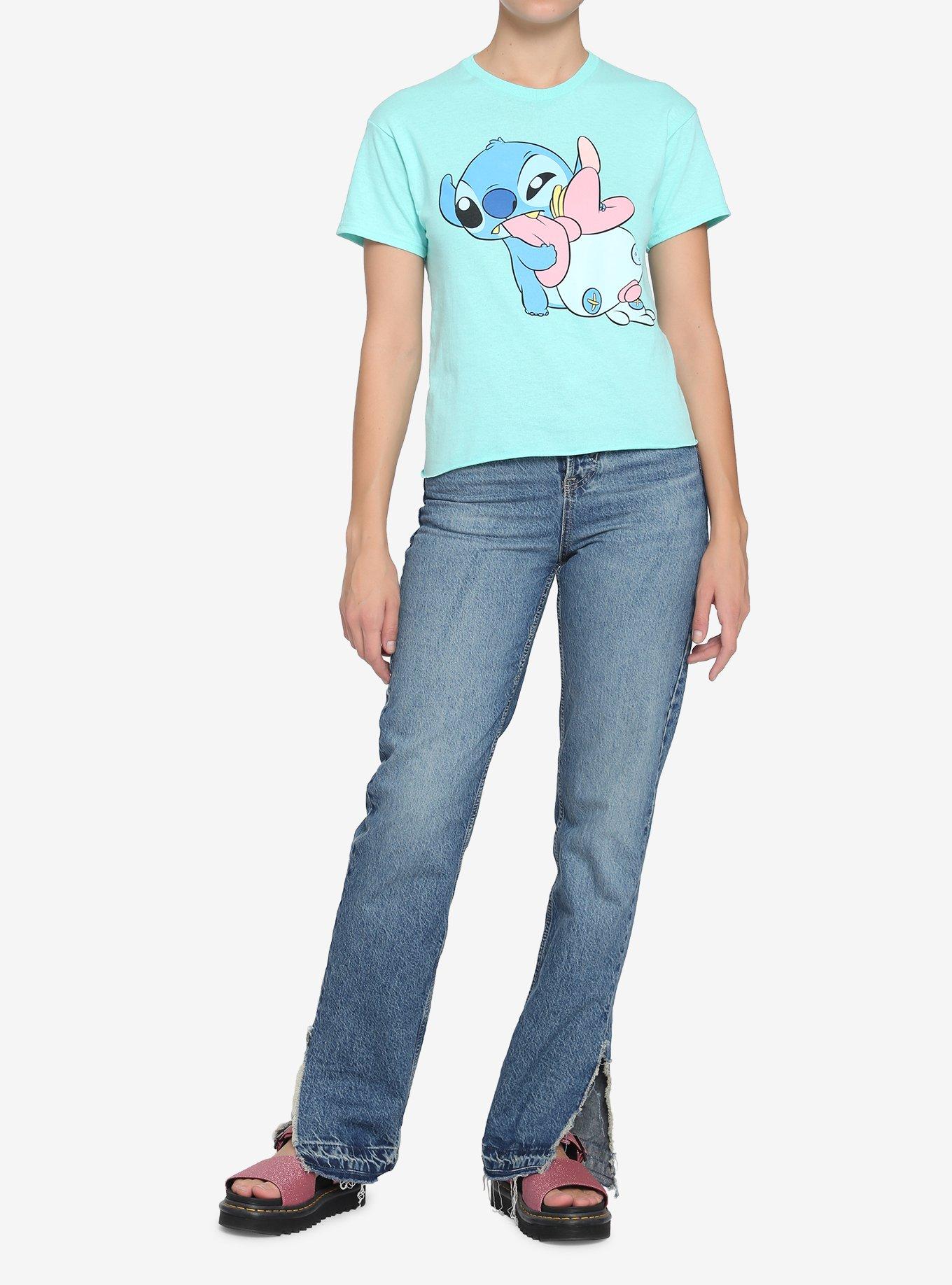 Disney Lilo & Stitch Baby Stitch & Scrump Crop Girls T-Shirt, MULTI, alternate