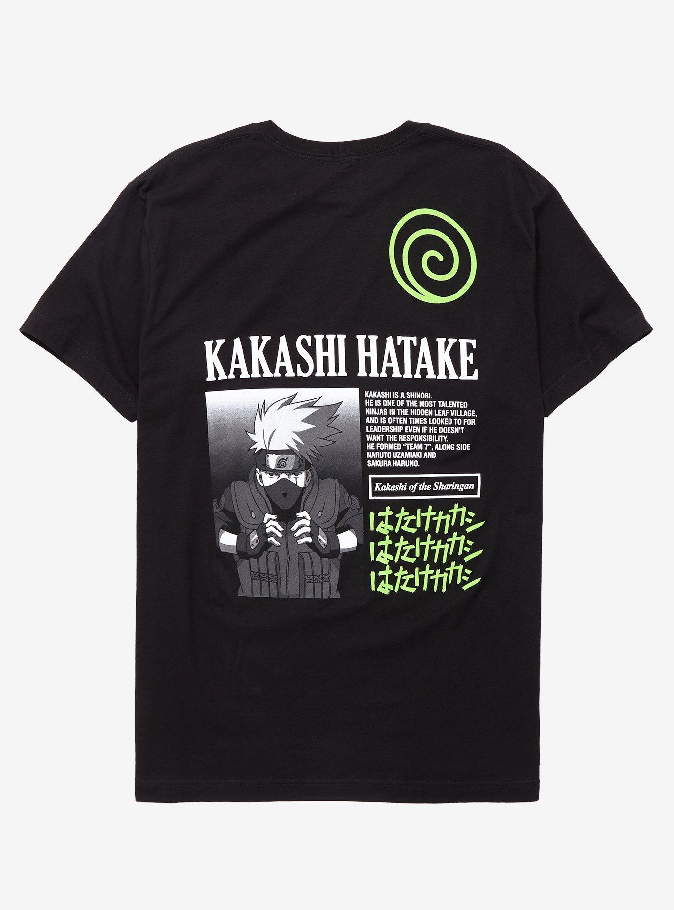 Naruto Shippuden Kakashi Hatake Katakana T-Shirt - BoxLunch Exclusive, BLACK, alternate