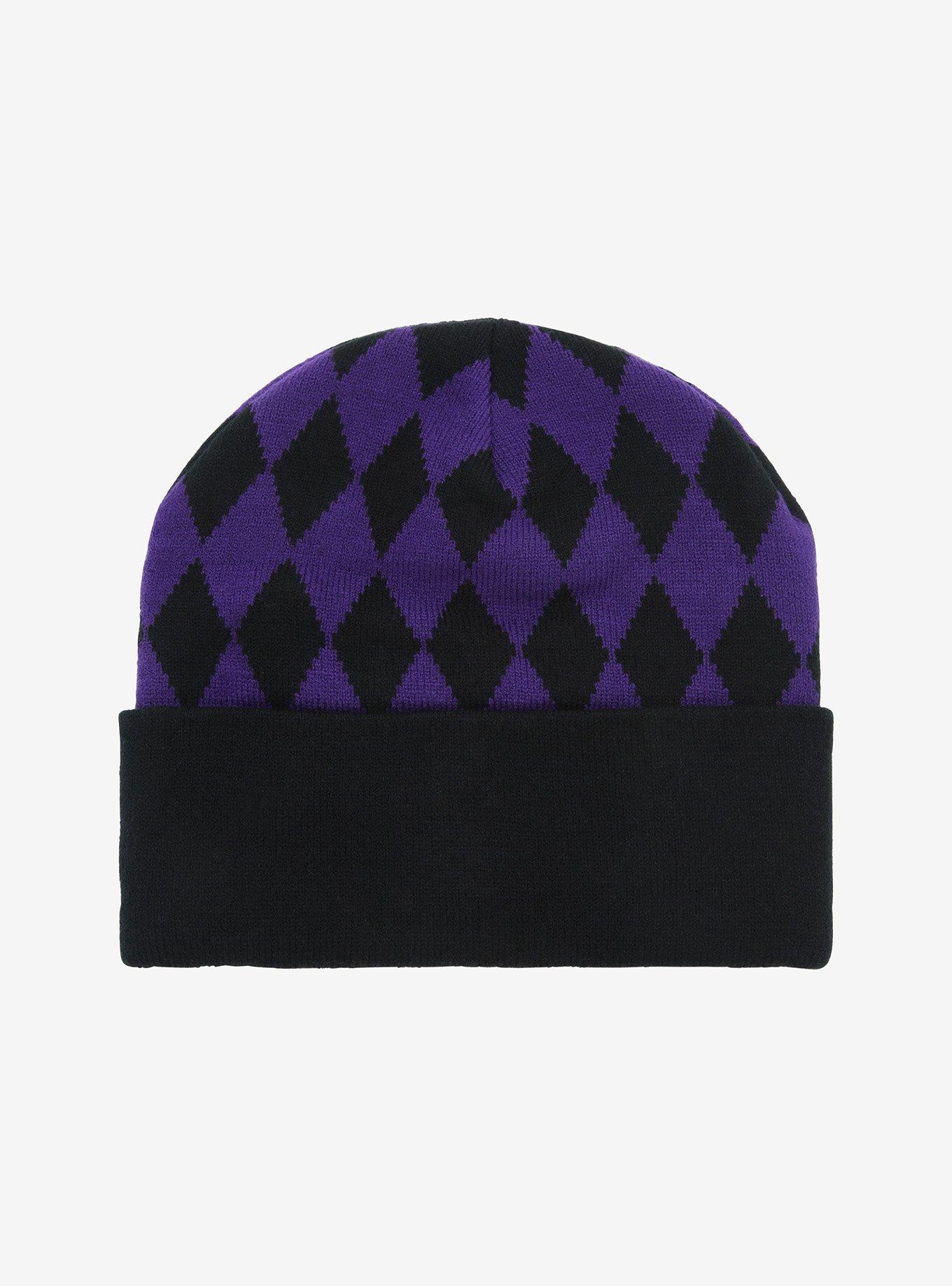 JoJo's Bizarre Adventure Purple & Black Diamond Josuke Higashikata Beanie, , alternate