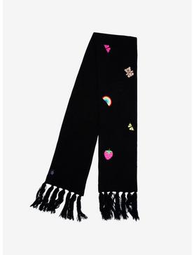 Kawaii Embroidered Patches Scarf, , hi-res