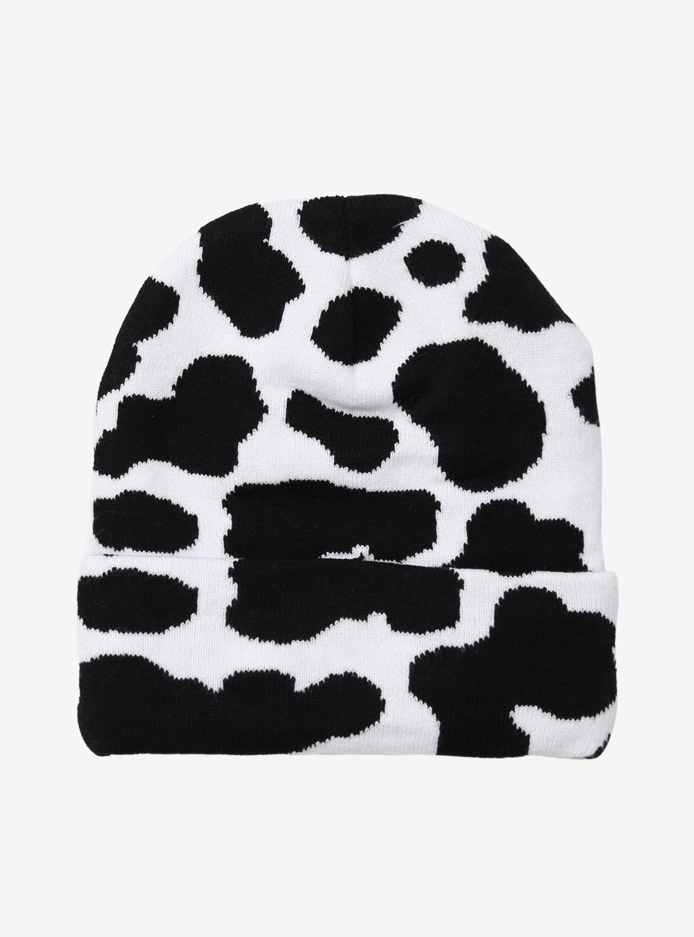 Cow Print Beanie, , alternate