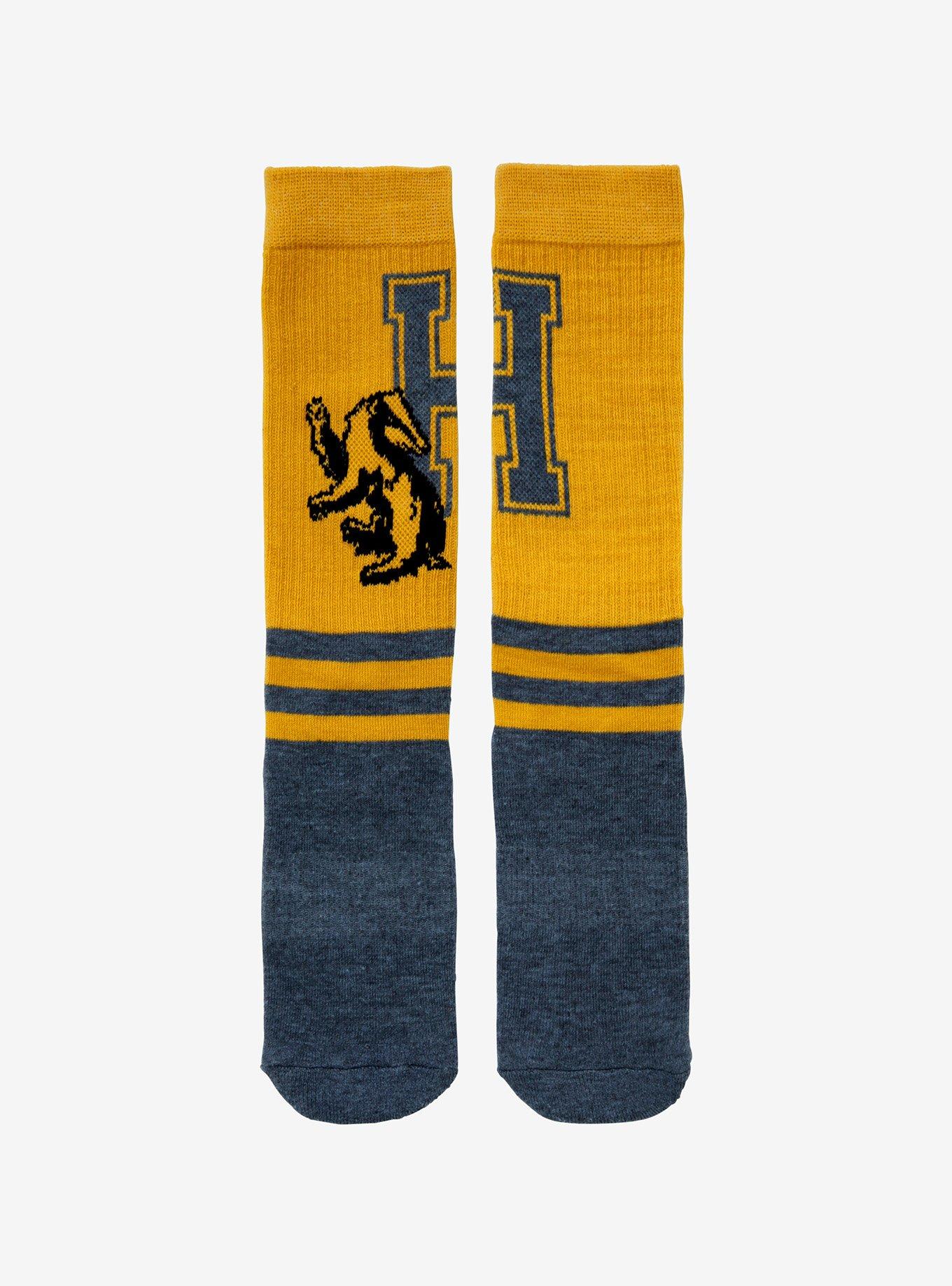 Harry Potter Hufflepuff Collegiate Crew Socks - BoxLunch Exclusive, , alternate