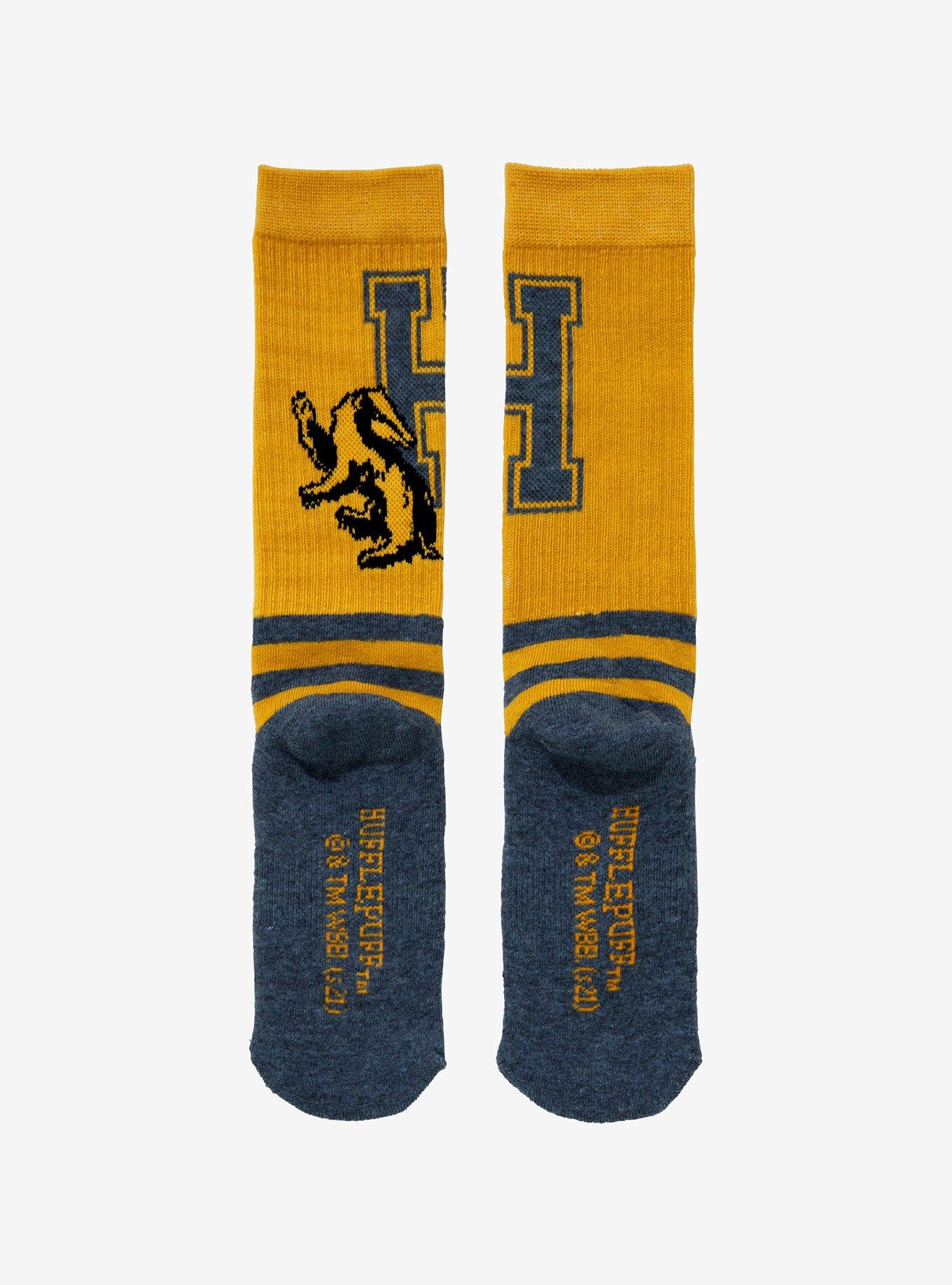 Harry Potter Hufflepuff Collegiate Crew Socks - BoxLunch Exclusive, , alternate