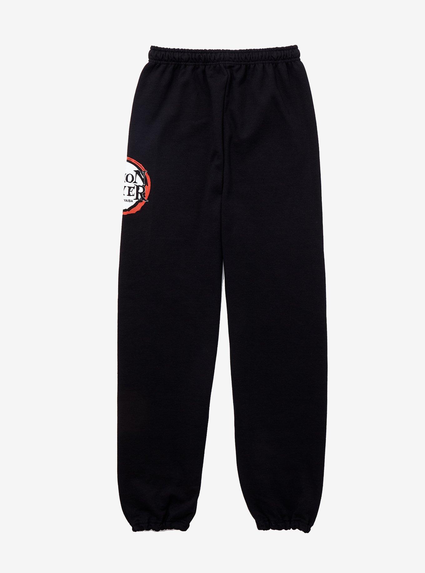 Demon Slayer: Kimetsu no Yaiba Tanjiro Panel Sleep Pants - BoxLunch Exclusive, BLACK, alternate