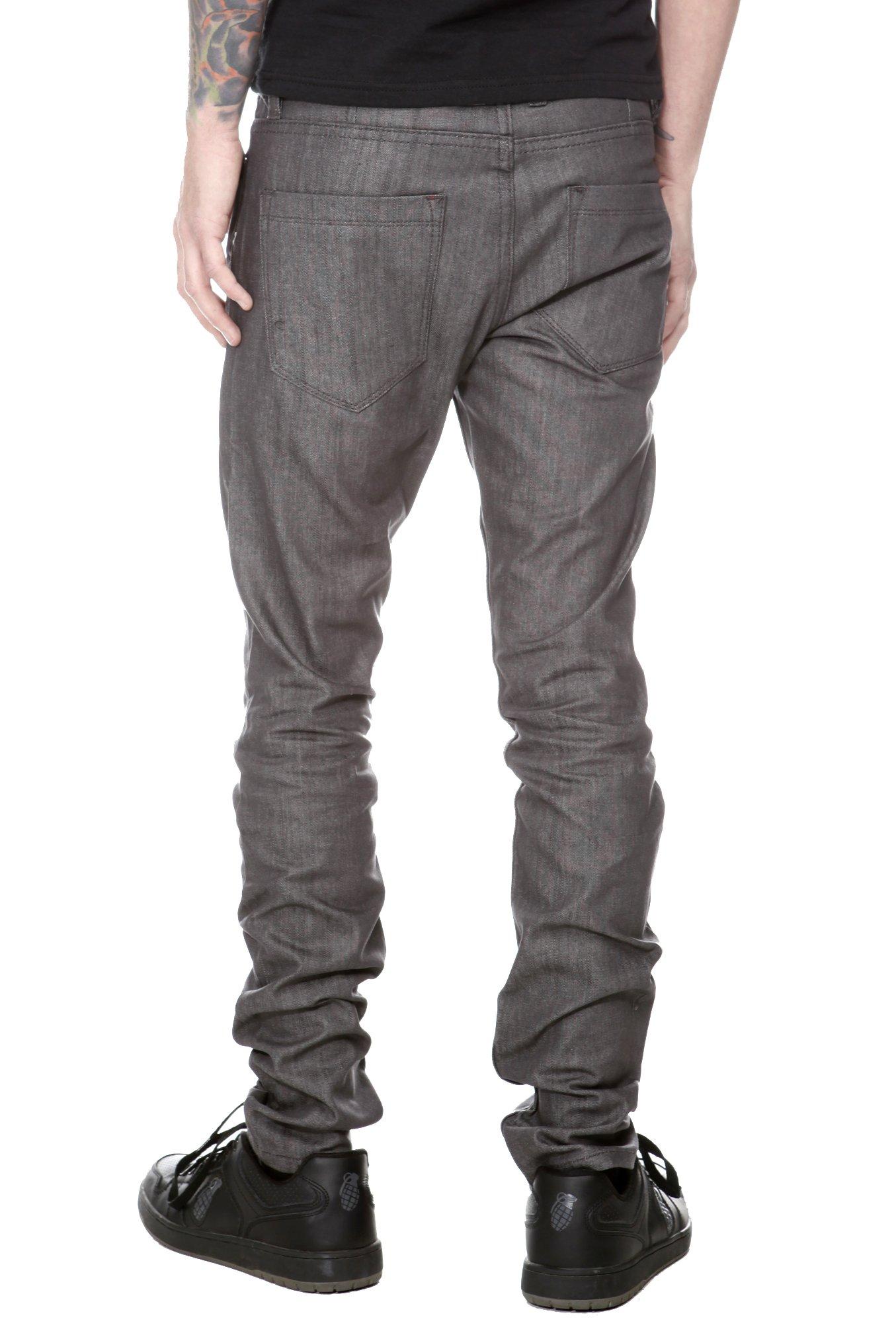 RUDE Grey Raw Slouch Skinny Jeans, , alternate