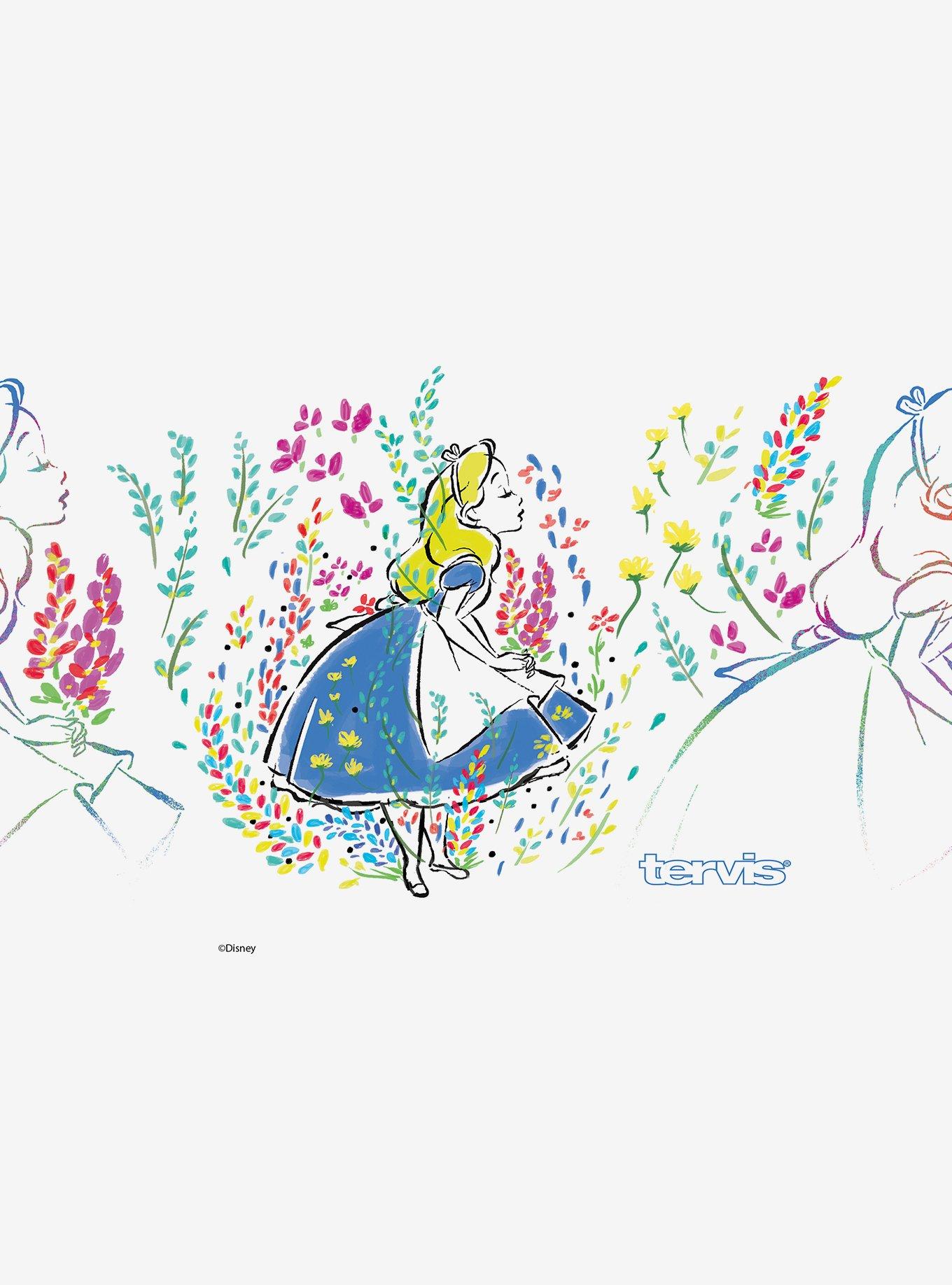 Disney Alice In Wonderland Floral 20oz Stainless Steel Travel Mug, , alternate