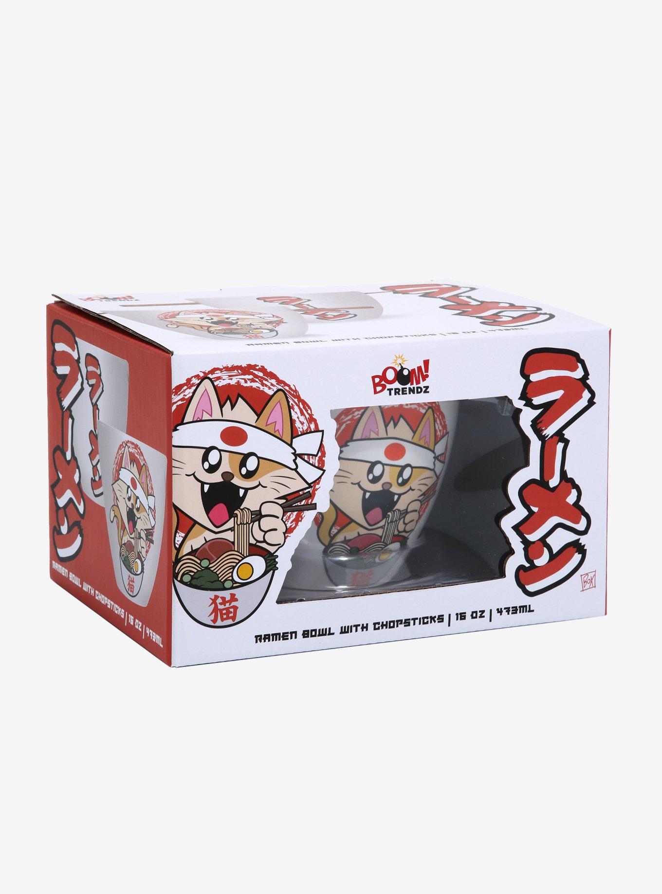 Chibi Cat Ramen Bowl with Chopsticks, , alternate