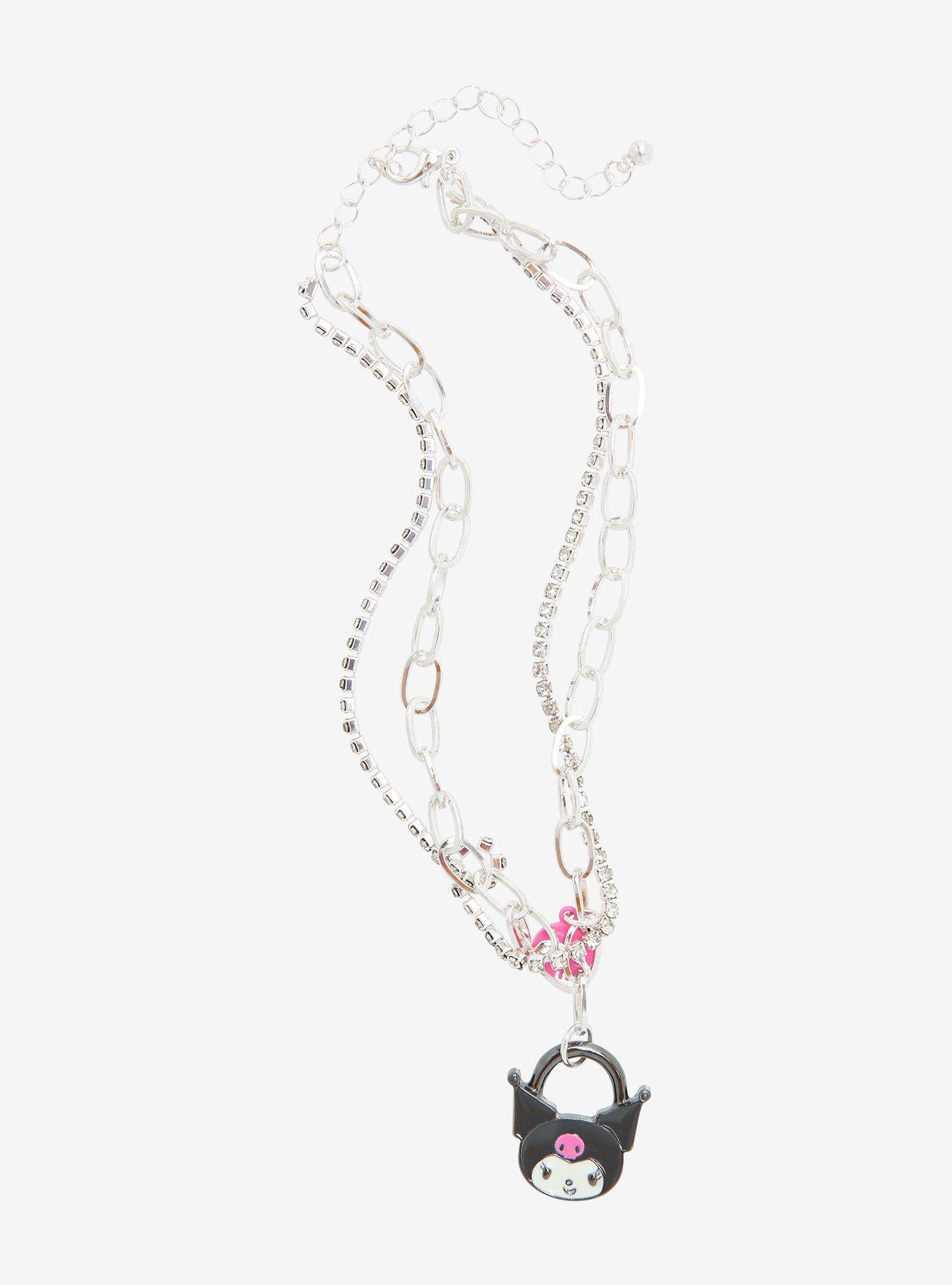 Kuromi Padlock Chain Choker Necklace, , alternate
