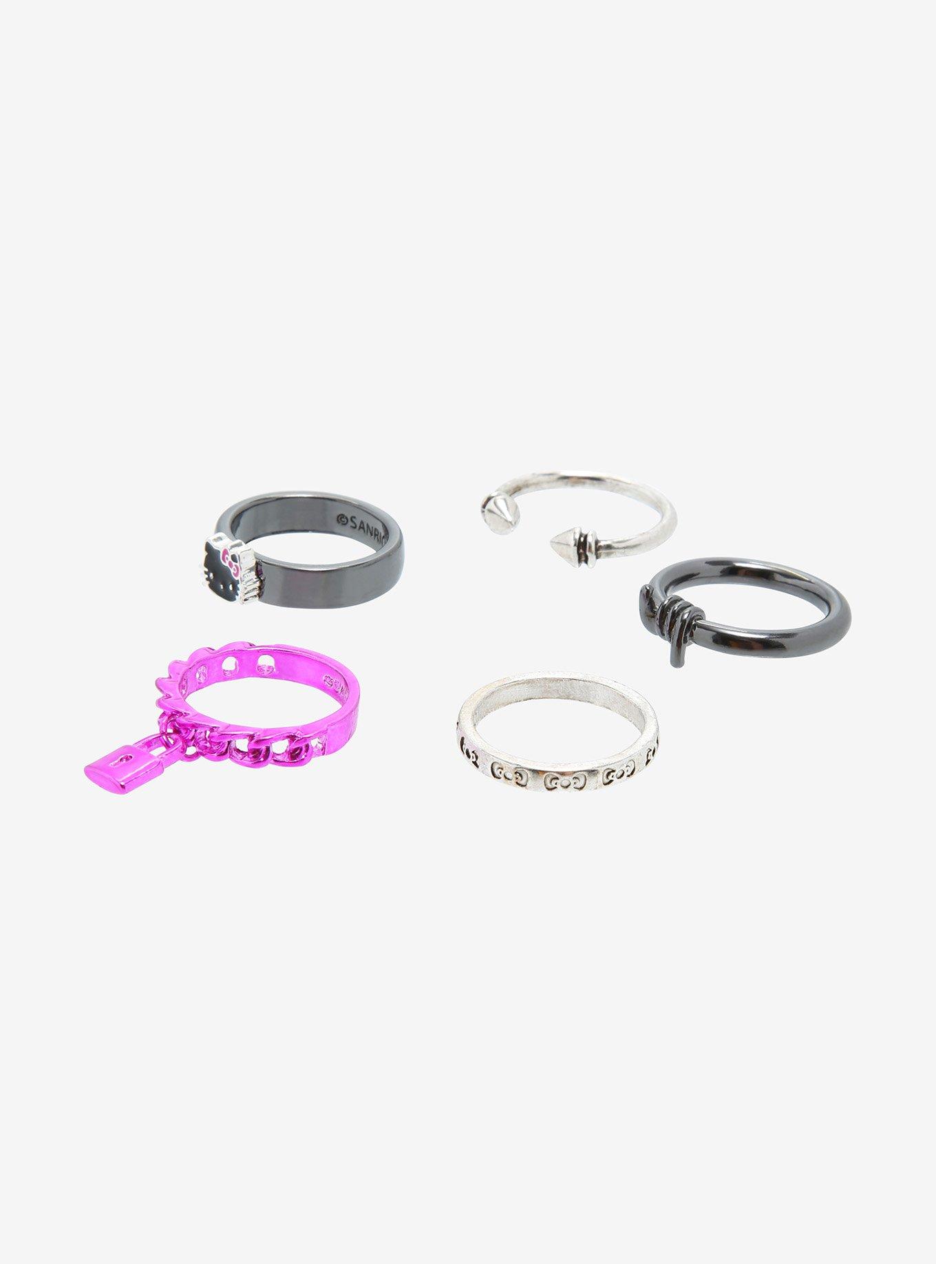 Hello Kitty Dark Ring Set, , alternate