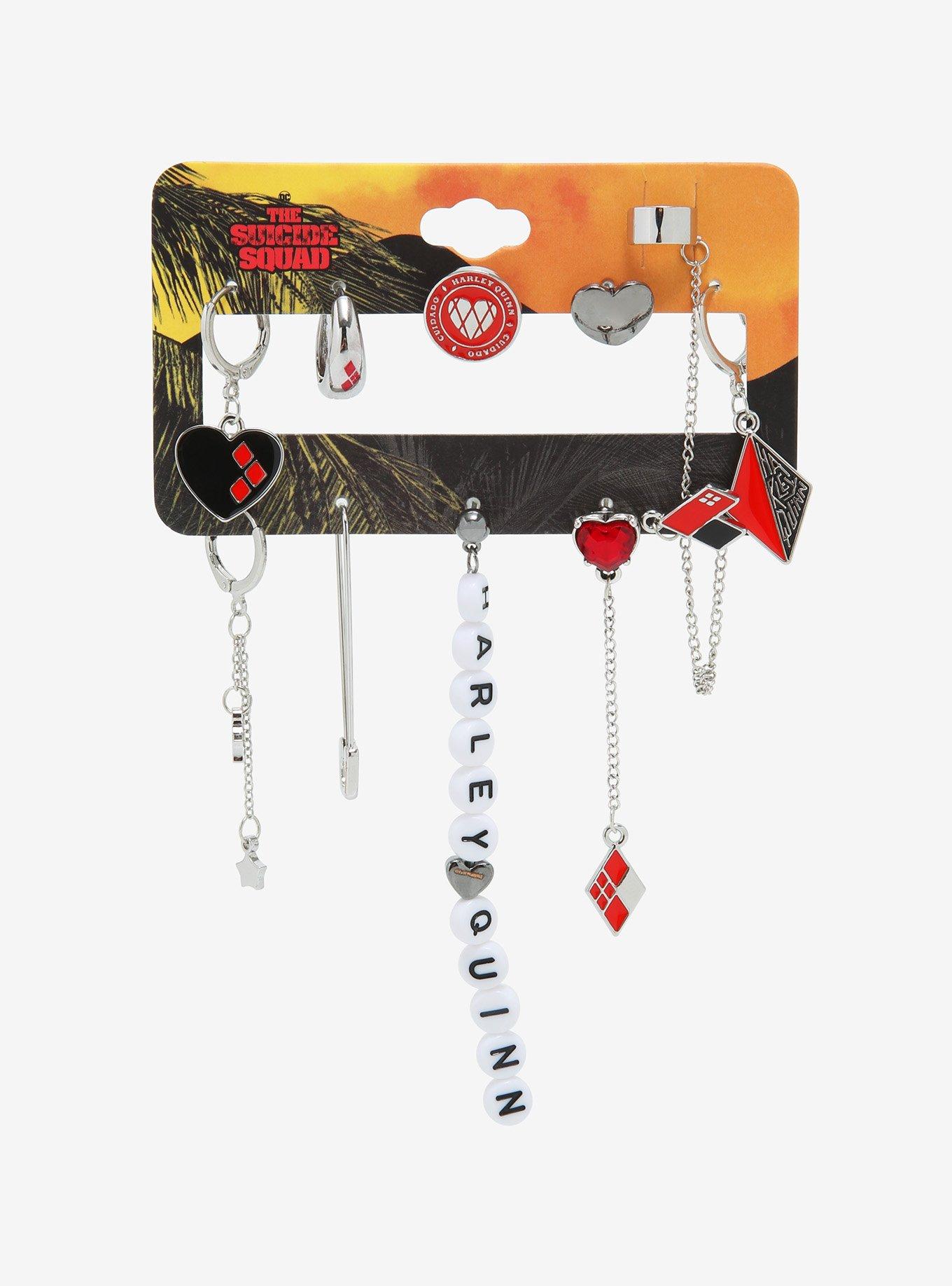 DC Comics The Suicide Squad Harley Quinn Mismatch Earring Set, , alternate