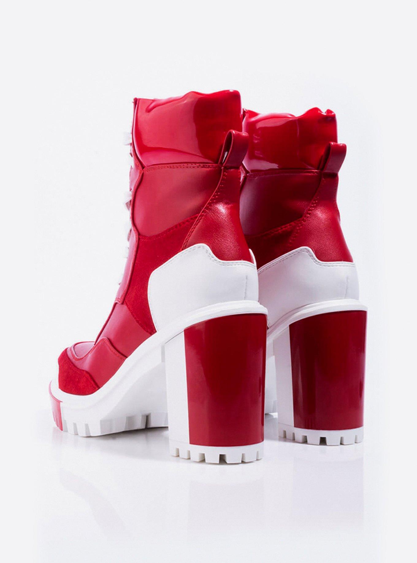 Azalea Wang Take Flight Chunky Heel Bootie, RED, alternate