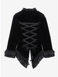 Black Velvet Lace Up Jacket, BLACK, alternate