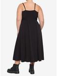 Black Empire Waist Midi Dress Plus Size, BLACK, alternate