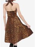 Leopard Print Halter Retro Dress, BROWN, alternate