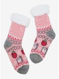 Strawberry Milk Cozy Slipper Socks, , alternate