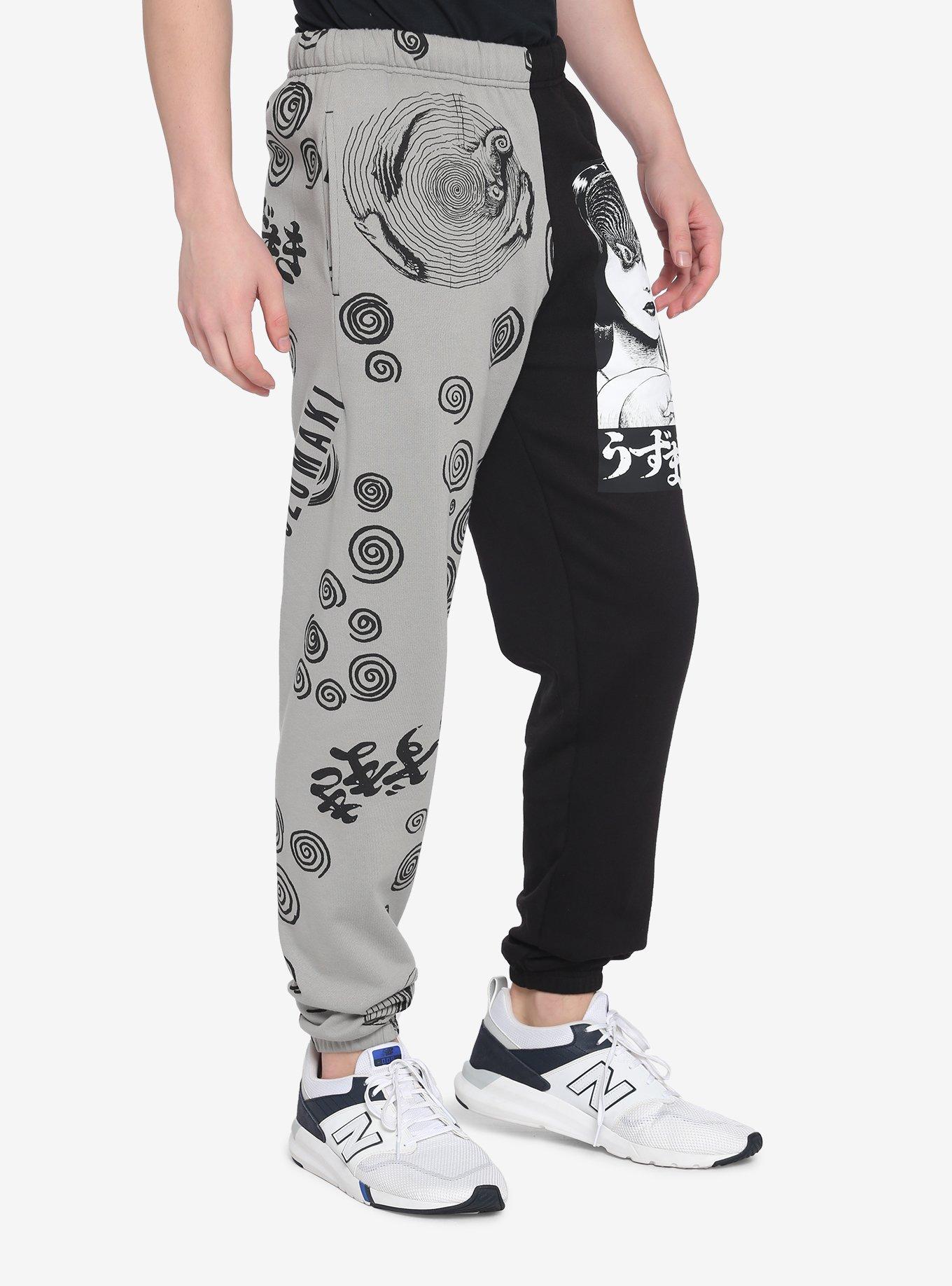 Junji Ito Uzumaki Split Leg Girls Sweatpants, GREY, alternate