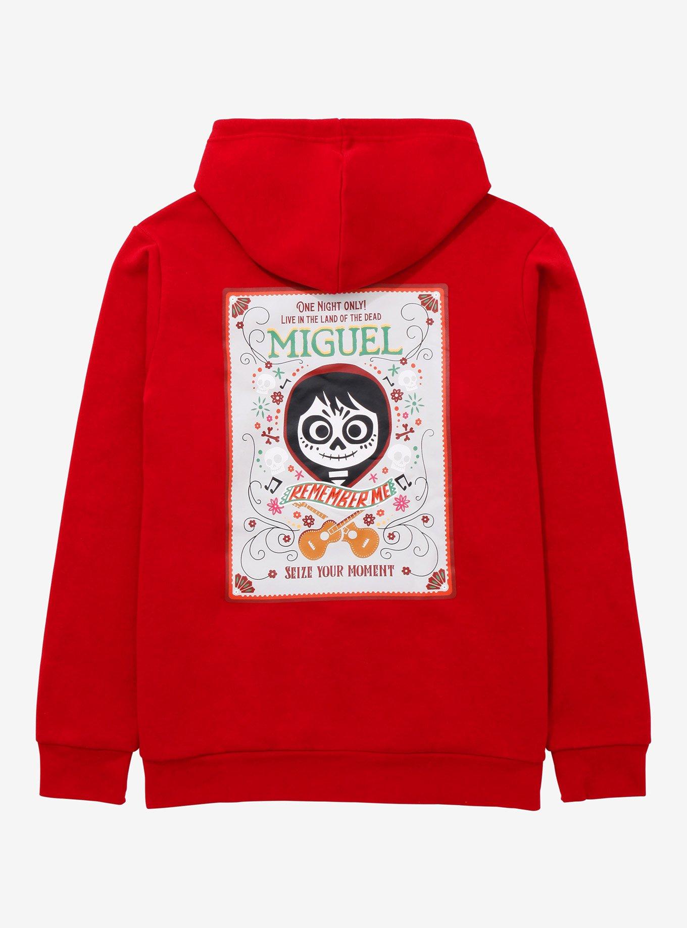 Disney Pixar Coco Miguel Land of the Dead Makeup Hoodie - BoxLunch Exclusive, RED, alternate