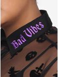 Disney Villains Bad Vibes Girls Woven Button-Up Plus Size, BLACK, alternate