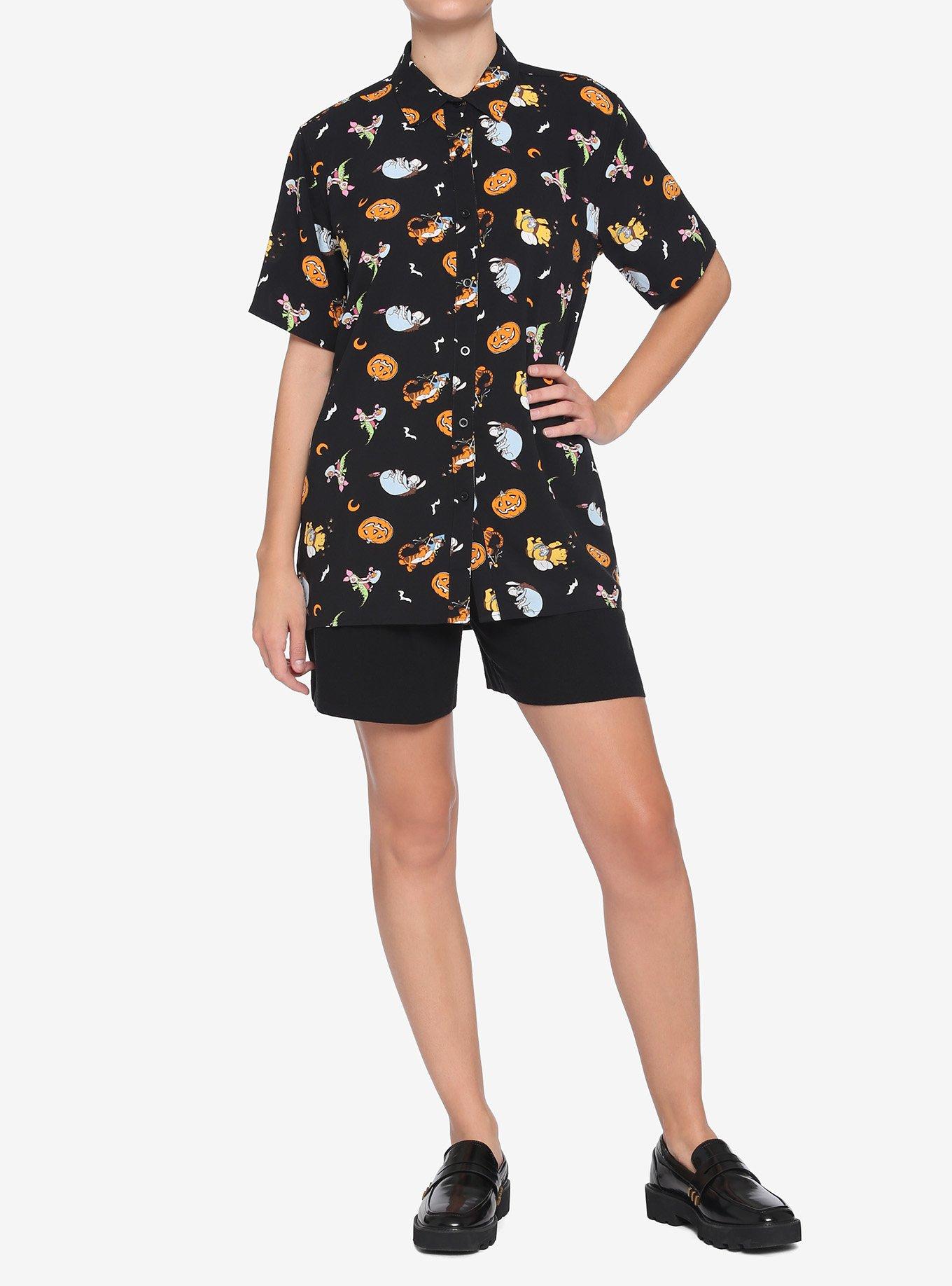 Disney Winnie The Pooh Halloween Girls Woven Button-Up, MULTI, alternate