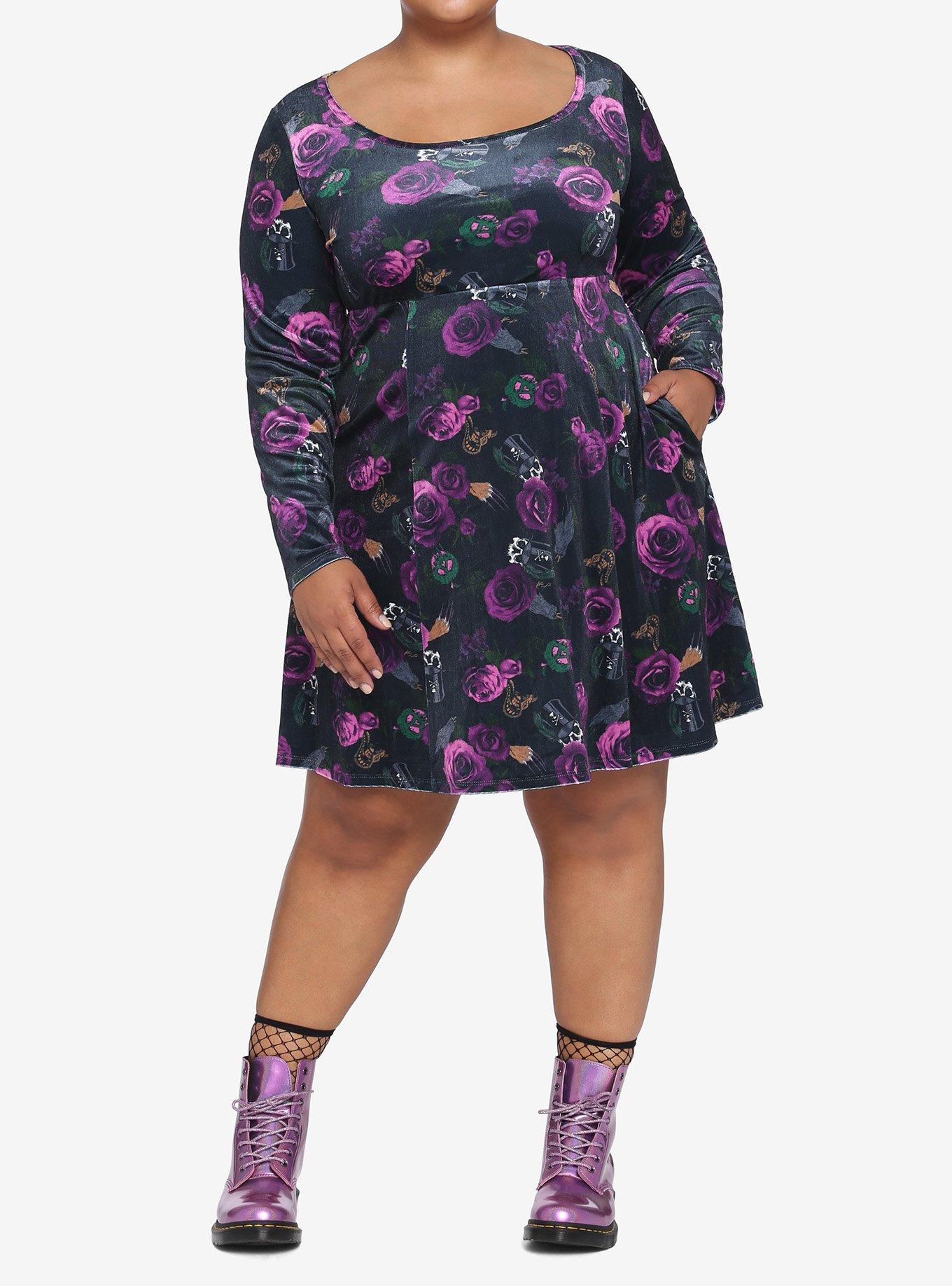 Disney Villains Floral Icons Dress Plus Size, MULTI, alternate