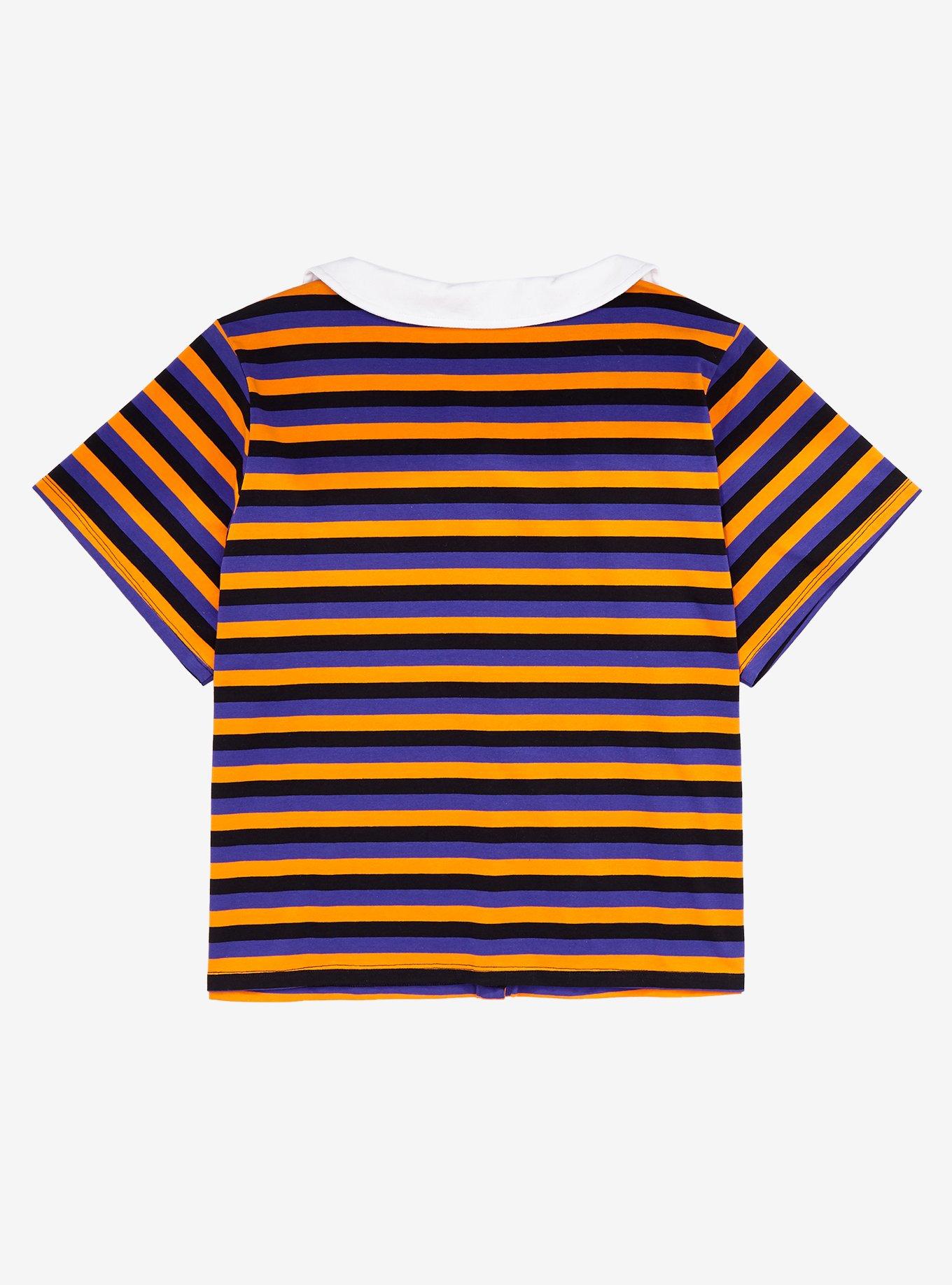 Disney Halloween Stripe Collar Crop Top Plus Size, MULTI, alternate