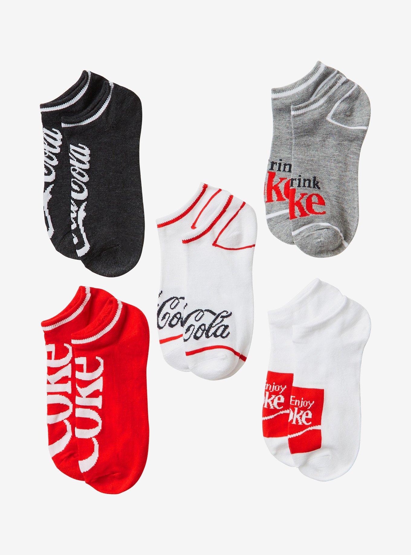 Coca-Cola No-Show Socks 5 Pair, , alternate