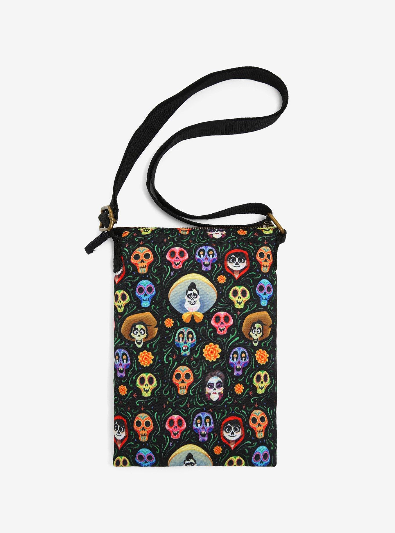 Loungefly Disney Pixar Coco Skulls Passport Crossbody Bag, , alternate