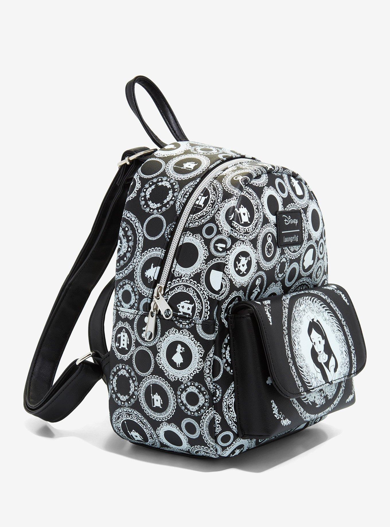 Loungefly Disney Alice In Wonderland Black & White Mini Backpack, , alternate