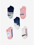 NASA Pink Blue & Grey No-Show Socks 5 Pair, , alternate