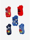 Disney Mickey Mouse Stripe No-Show Socks, , alternate